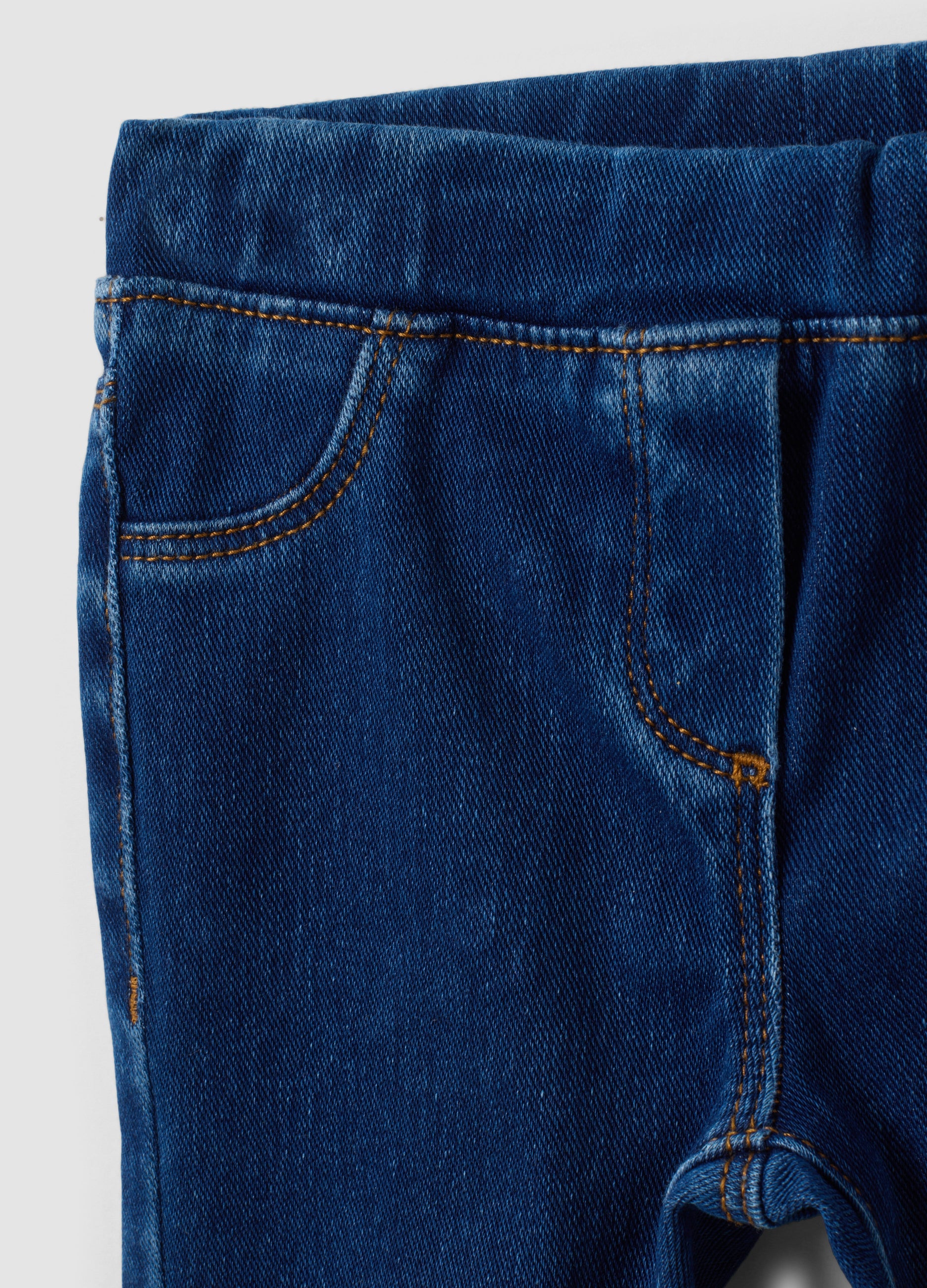 OVS Blue Stretch Cotton Flare-Fit Jeggings For Baby Girl