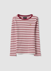 OVS Girls’ Multicolour Striped Stretch-Cotton T-Shirt With Embroidery