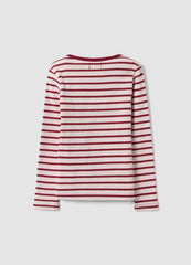 OVS Girls’ Multicolour Striped Stretch-Cotton T-Shirt With Embroidery