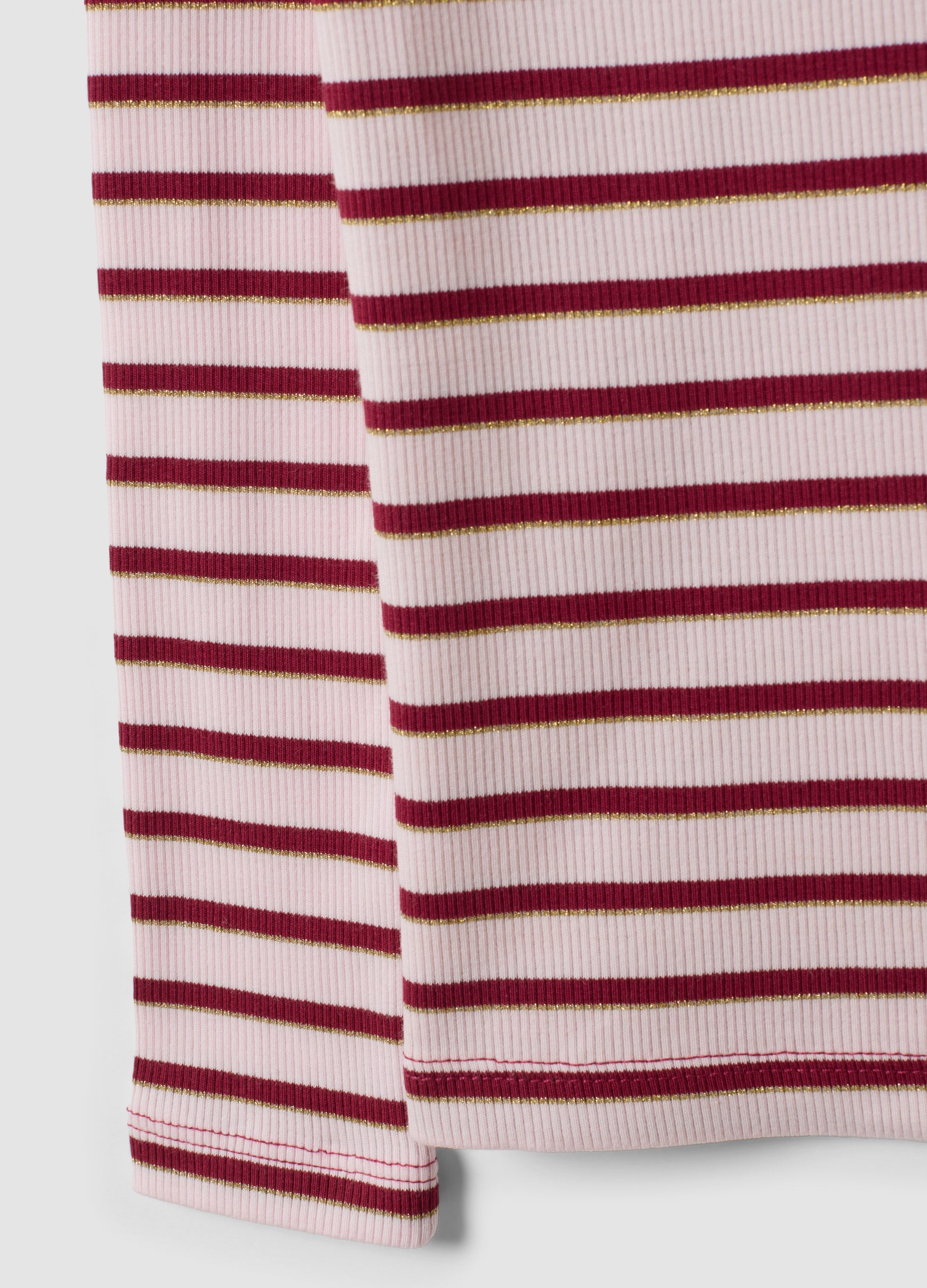 OVS Girls’ Multicolour Striped Stretch-Cotton T-Shirt With Embroidery