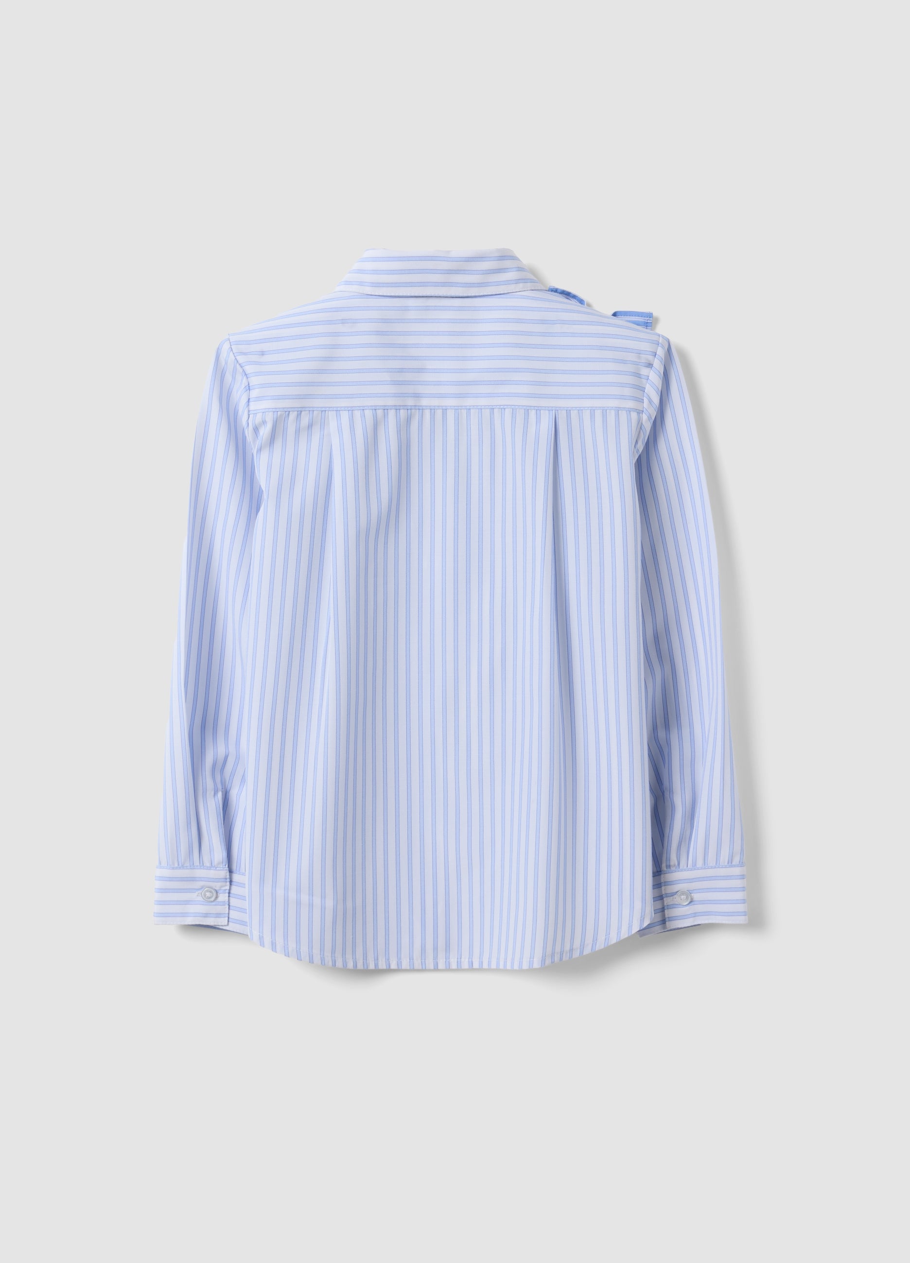 OVS Blue Striped Girls’ Shirt With Ruffle Detail And Classic Collar