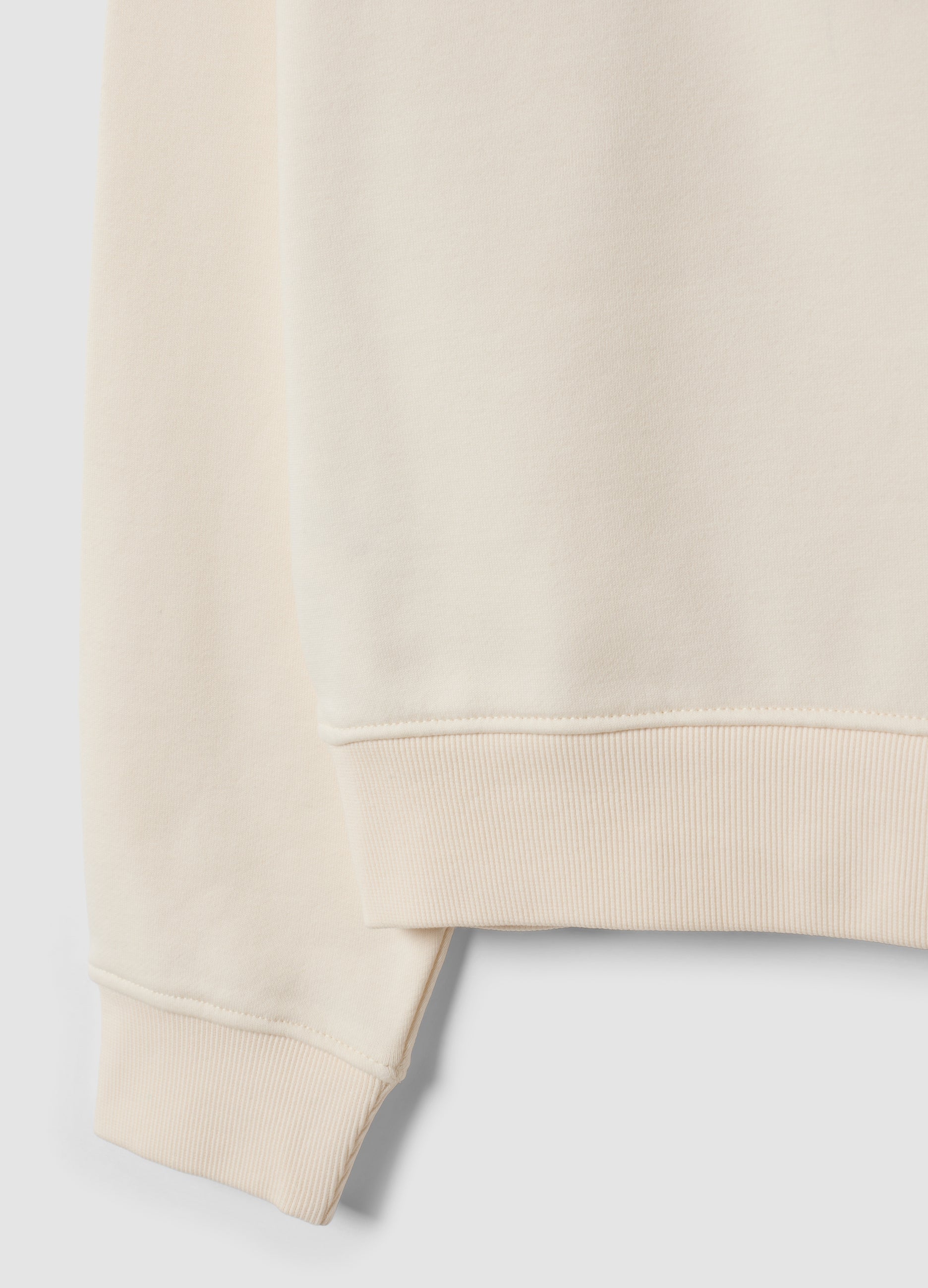 OVS White Cotton-Blend Crew-Neck Sweatshirt, Regular Fit