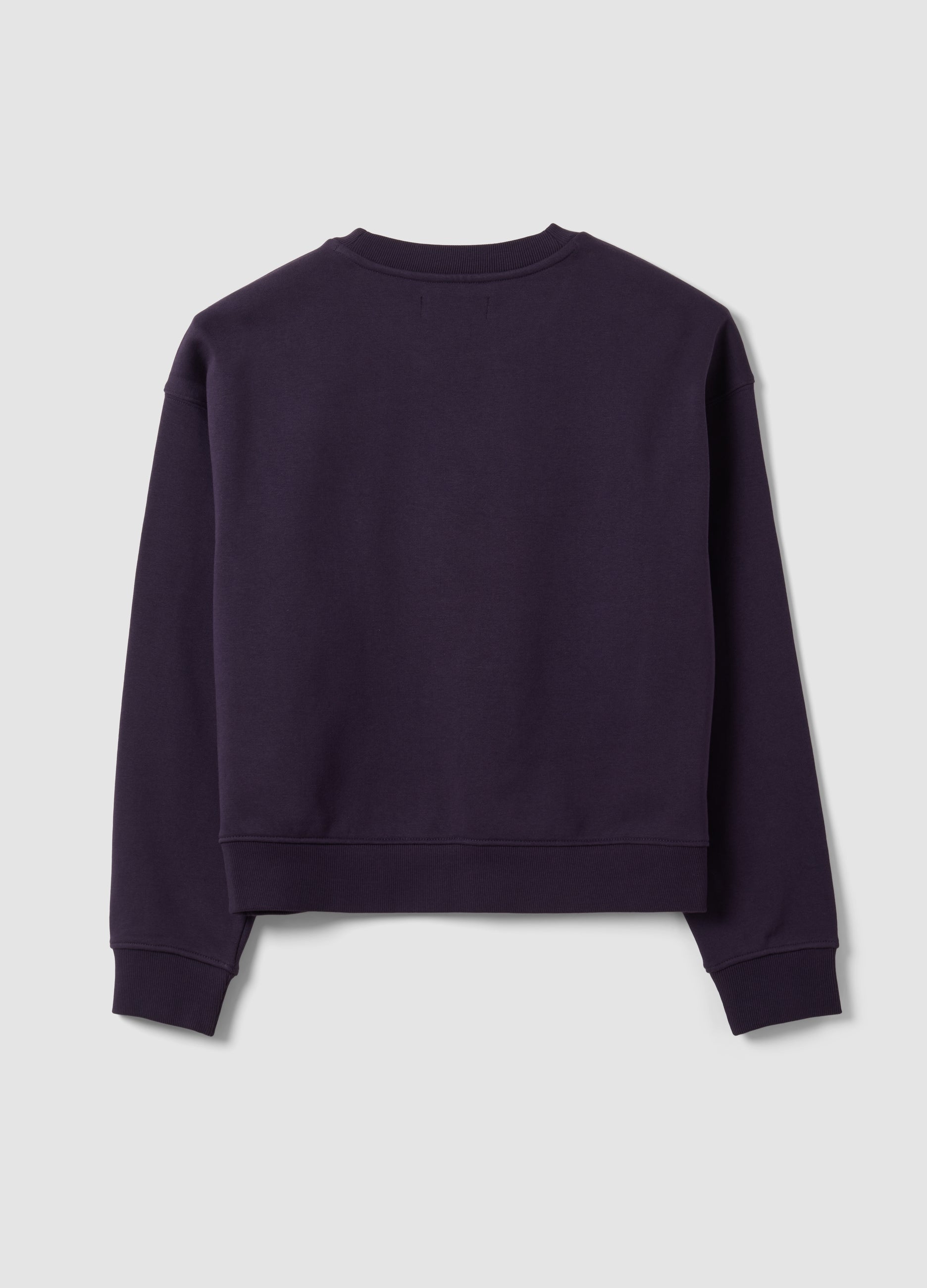OVS Purple Cotton-Blend Crew-Neck Sweatshirt, Regular Fit