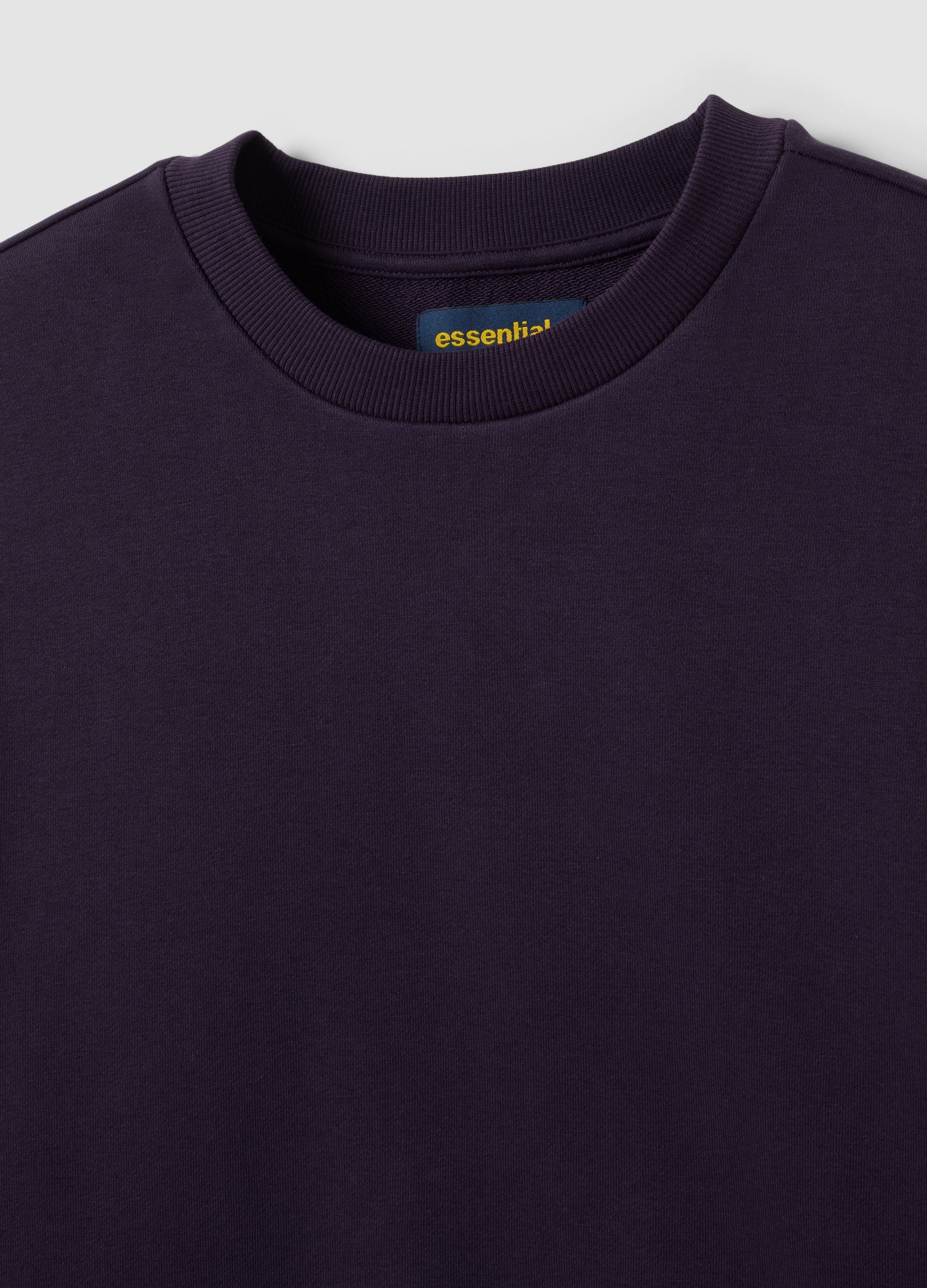 OVS Purple Cotton-Blend Crew-Neck Sweatshirt, Regular Fit