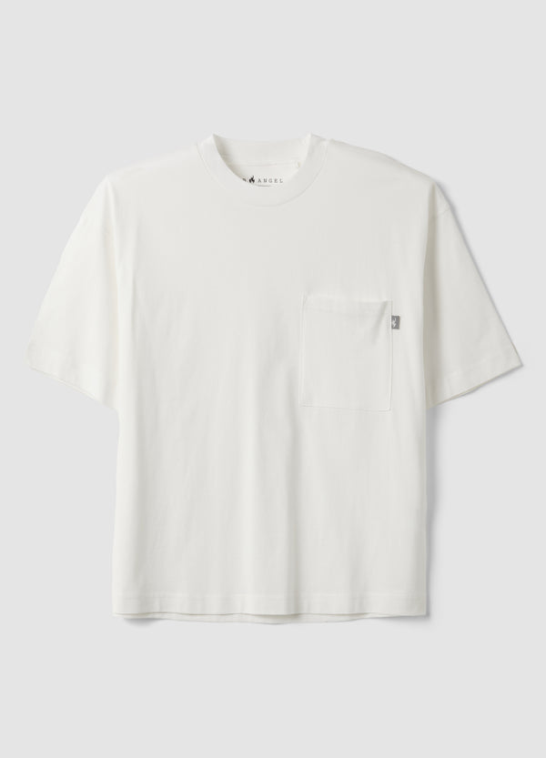 OVS White Pure Cotton Crew-Neck T-Shirt With Chest Pocket, Boxy Fit