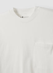 OVS White Pure Cotton Crew-Neck T-Shirt With Chest Pocket, Boxy Fit