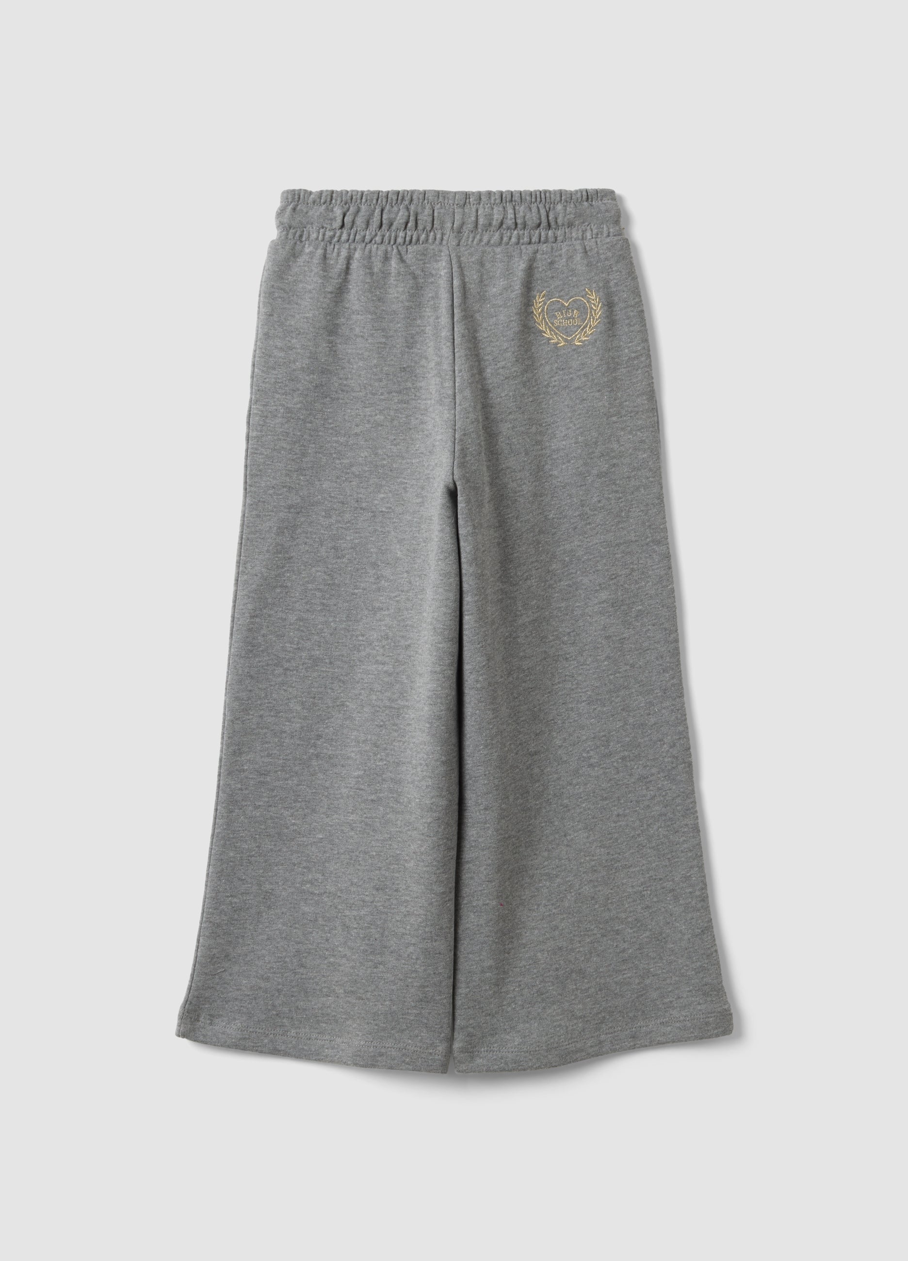 OVS Grey Cotton And Viscose Blend Culotte Trousers For Girls