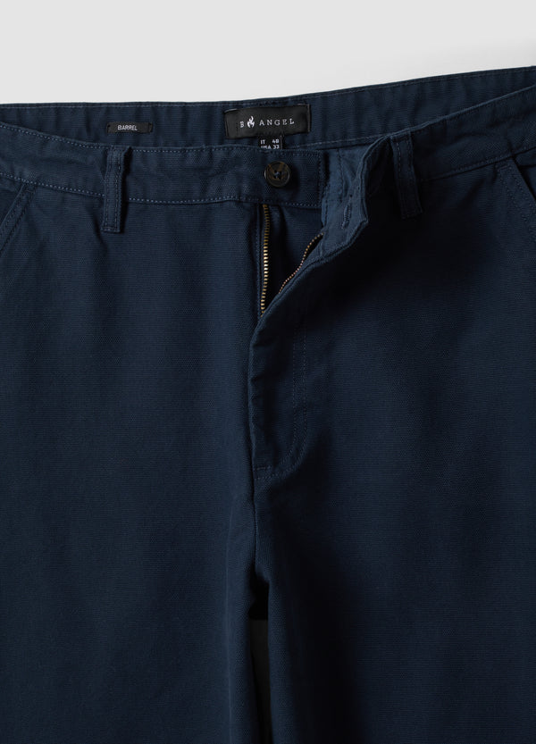OVS Blue Pure Cotton Barrel-Fit Chino Trousers