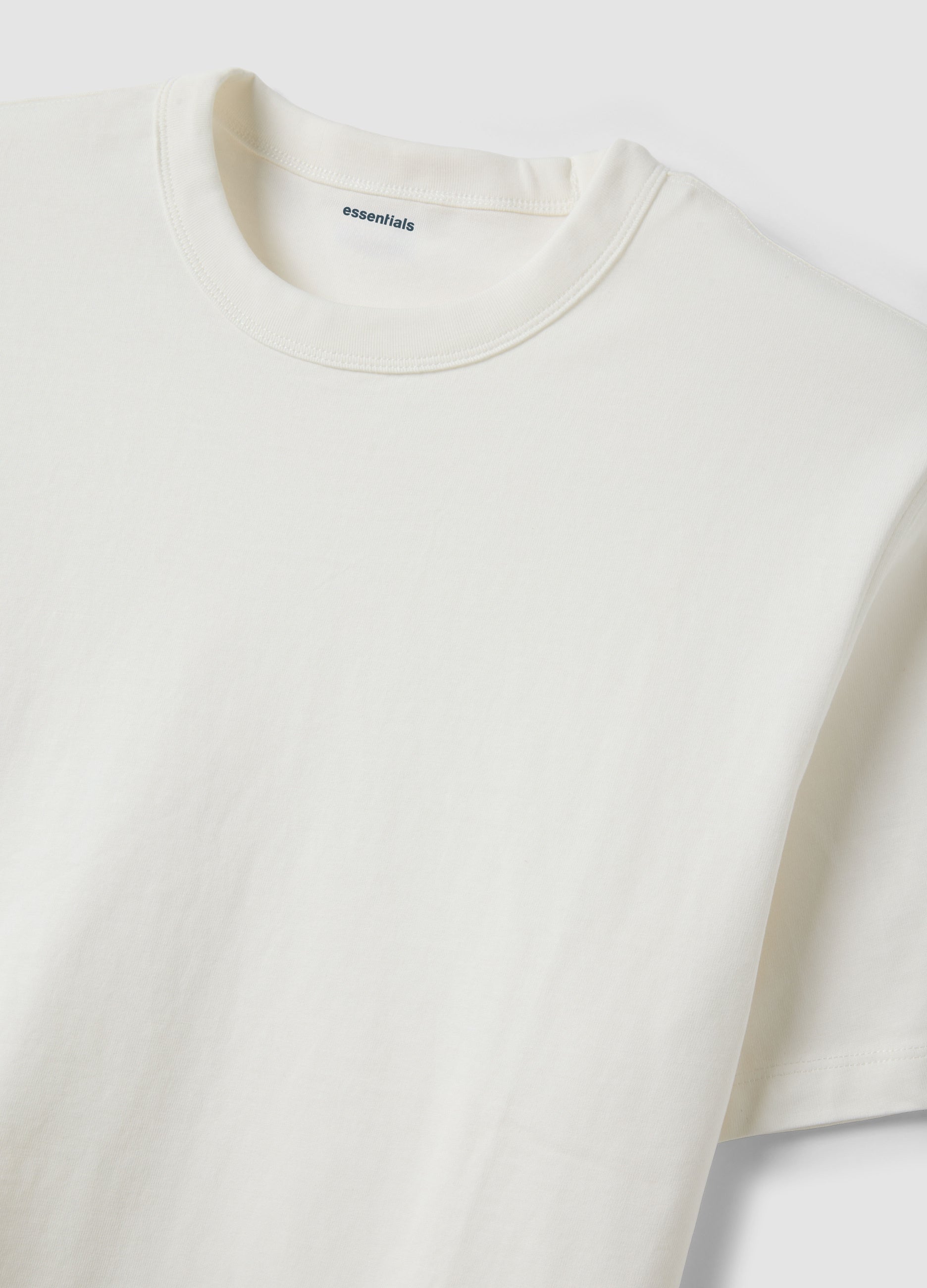 OVS White Pure Cotton Crew-Neck T-Shirt, Relaxed Fit