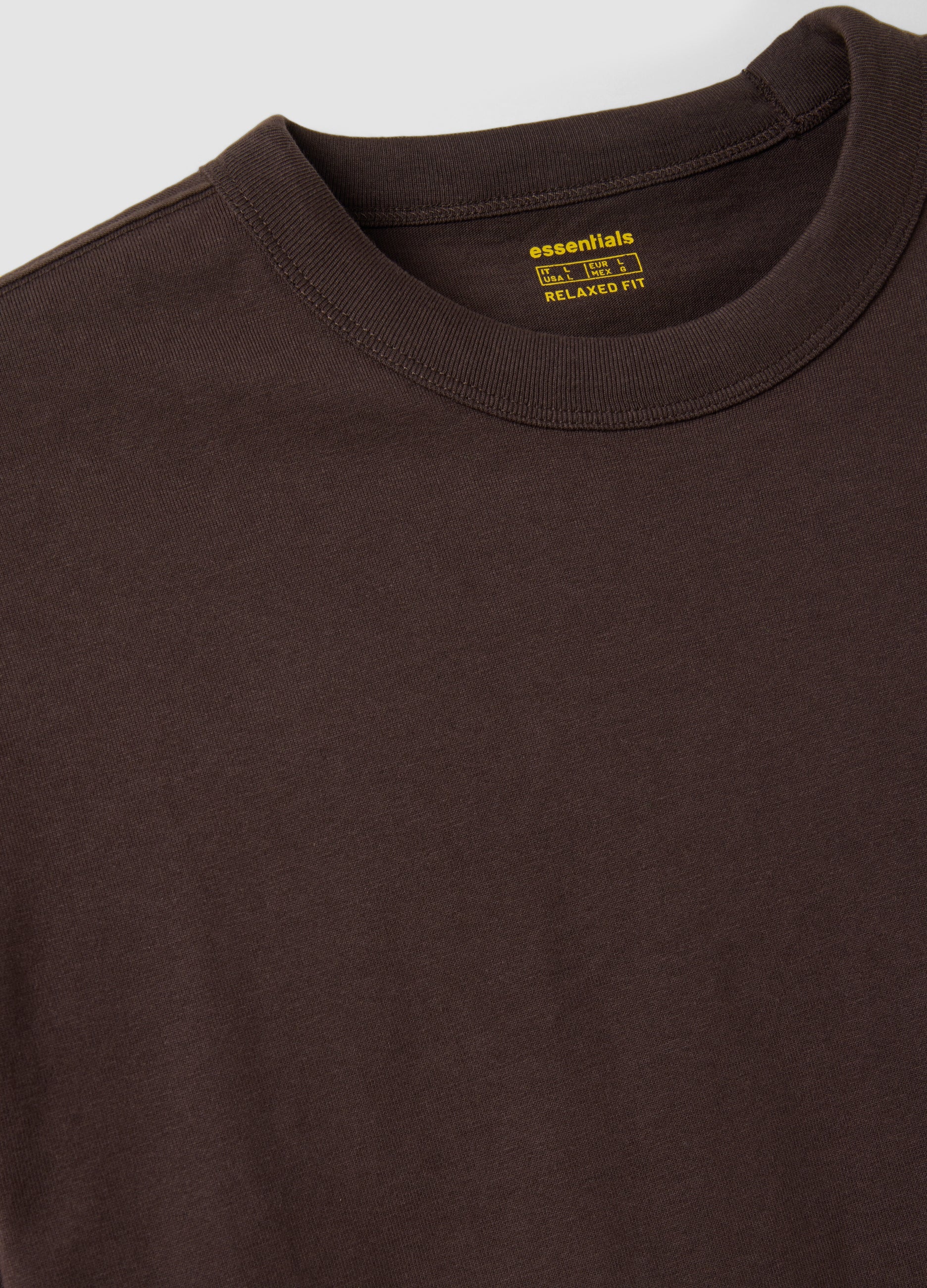 OVS Brown Pure Cotton Crew-Neck T-Shirt, Relaxed Fit