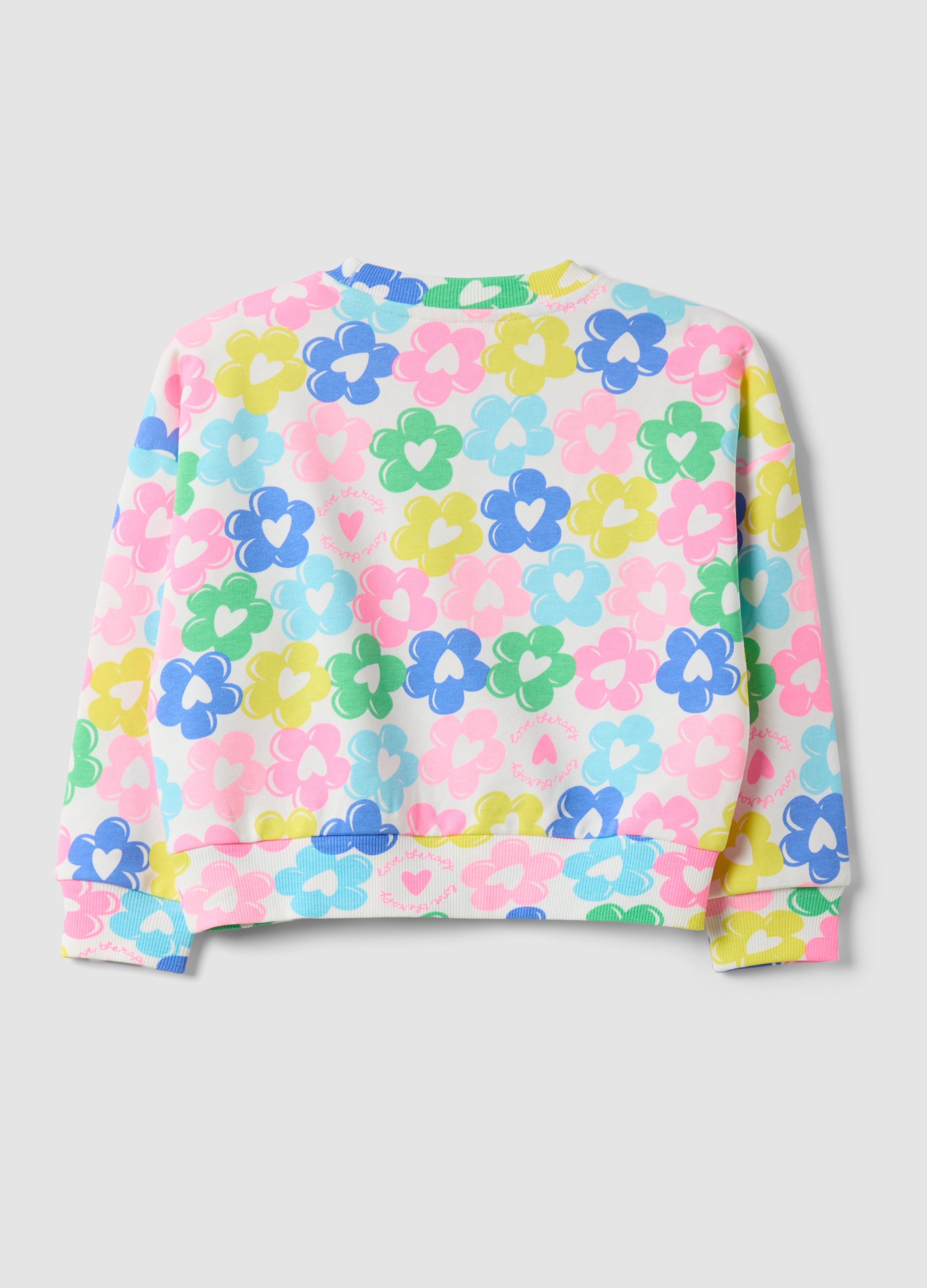 OVS Multicolour Cotton-Blend Crew-Neck Sweatshirt With Floral Print