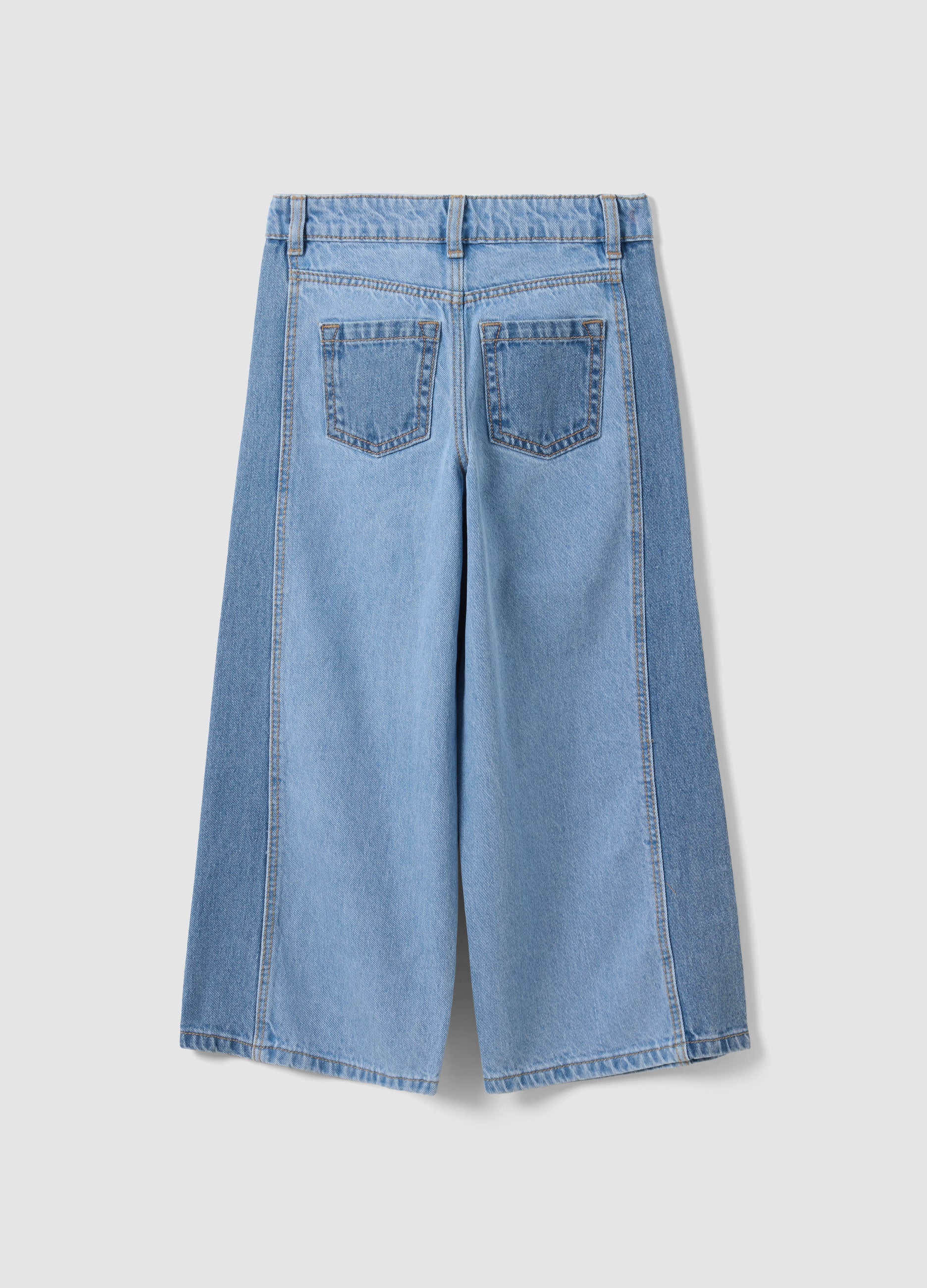 OVS Light Blue Wide-Leg Pure Cotton Jeans For Girls