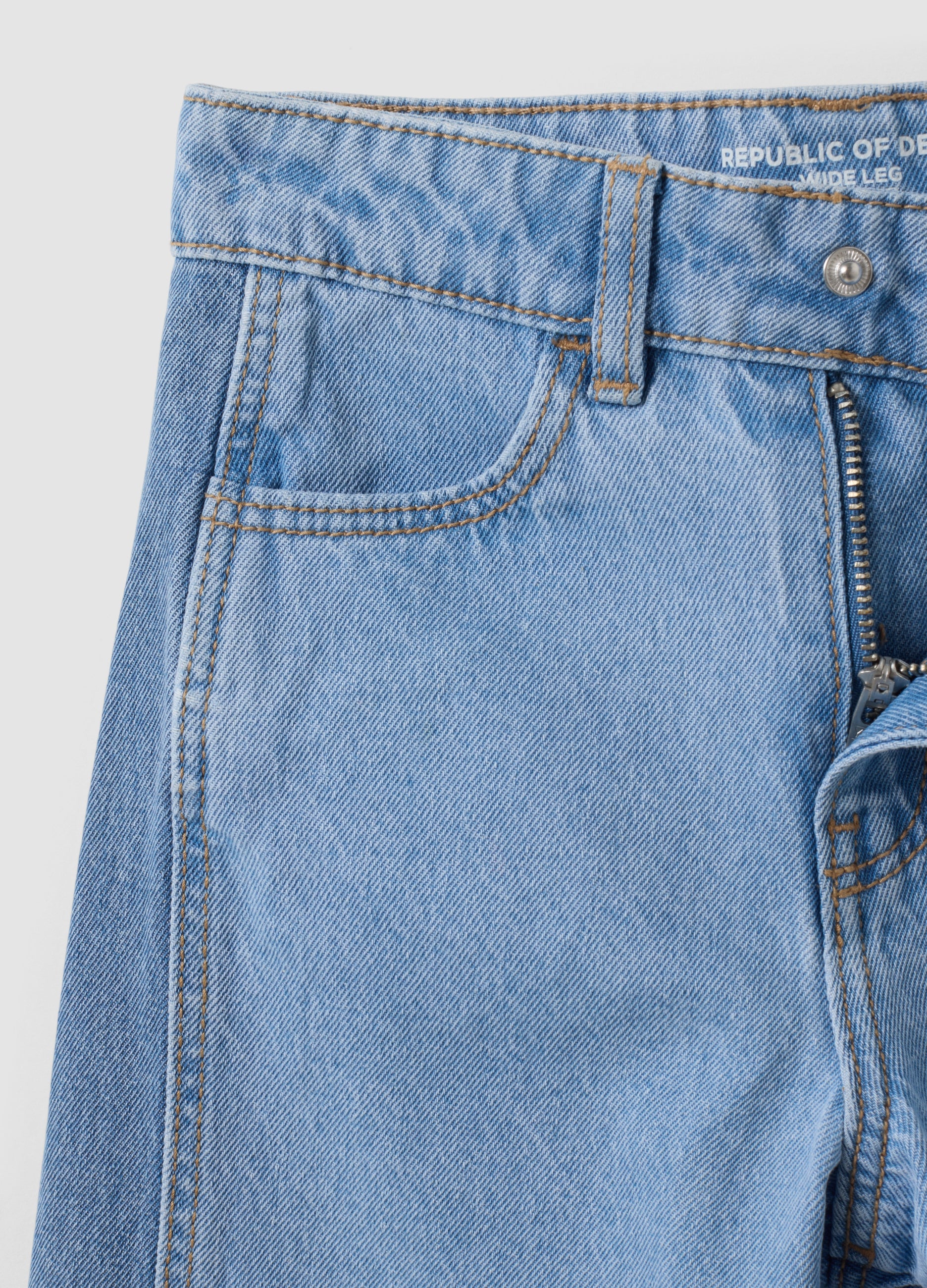 OVS Light Blue Wide-Leg Pure Cotton Jeans For Girls