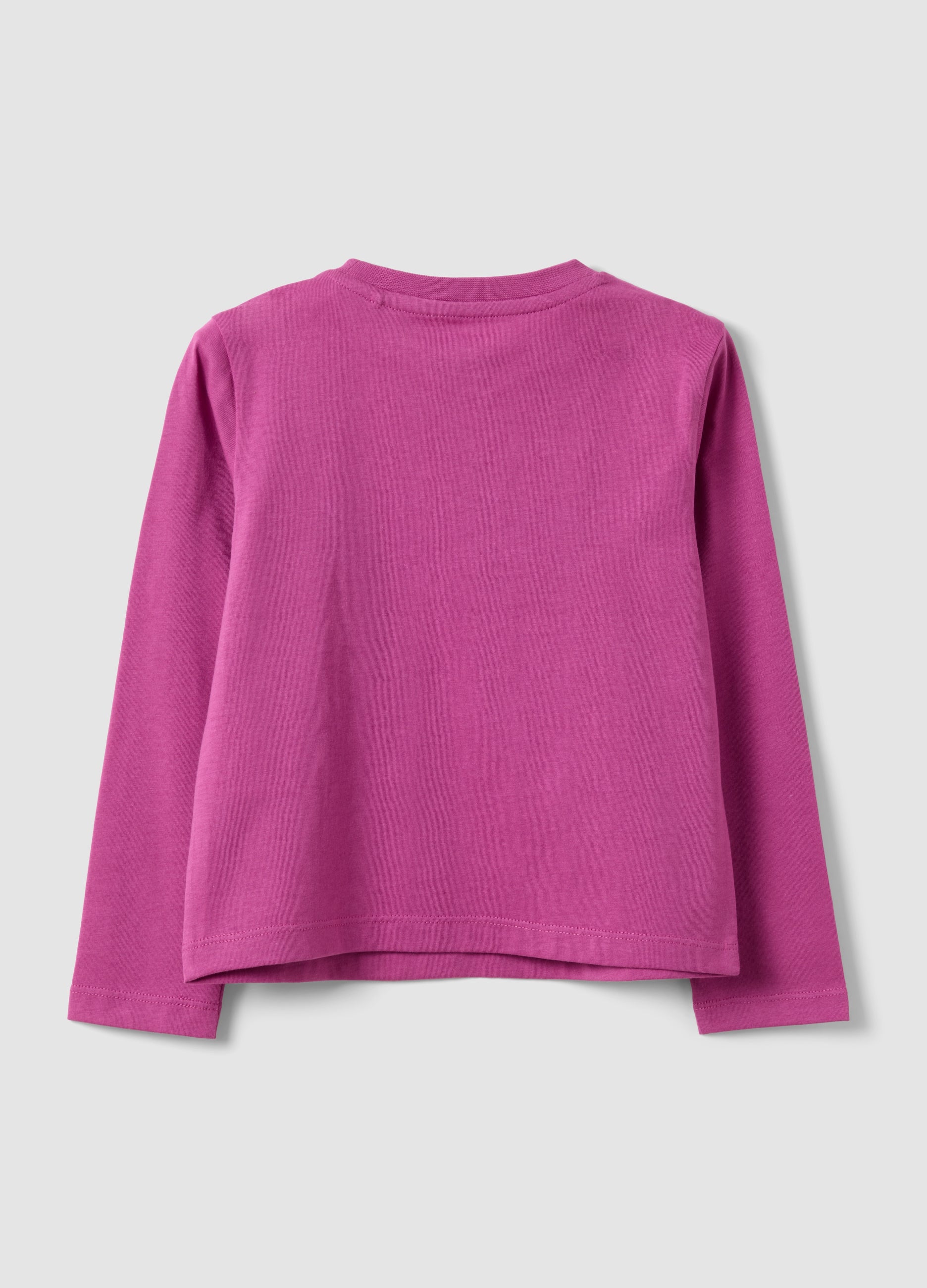 OVS Purple pure organic cotton T-shirt with heart and wings print for girls
