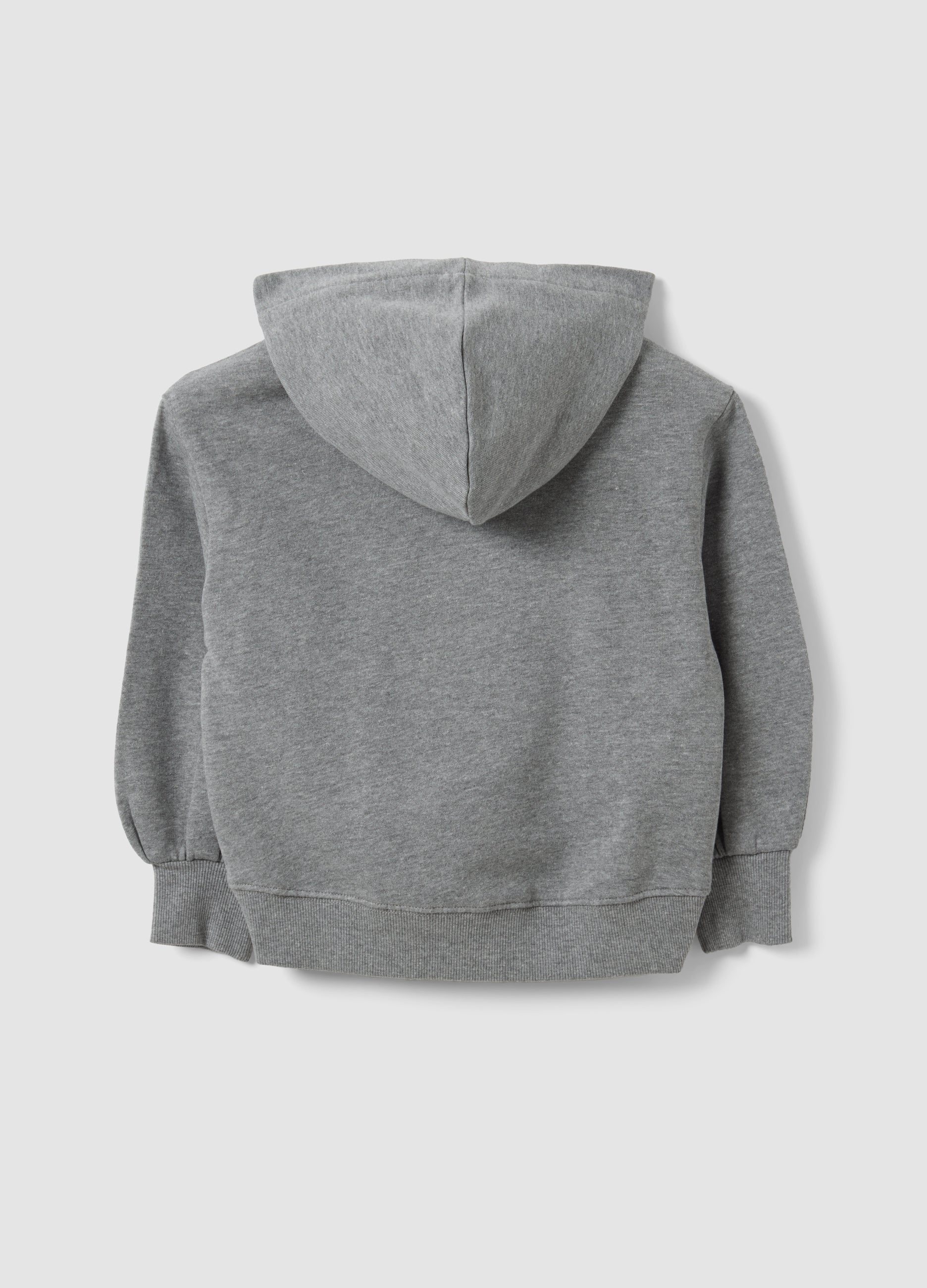 OVS Grey Cotton-Viscose Blend Sweatshirt With Embroidered Teddy Bear For Girls
