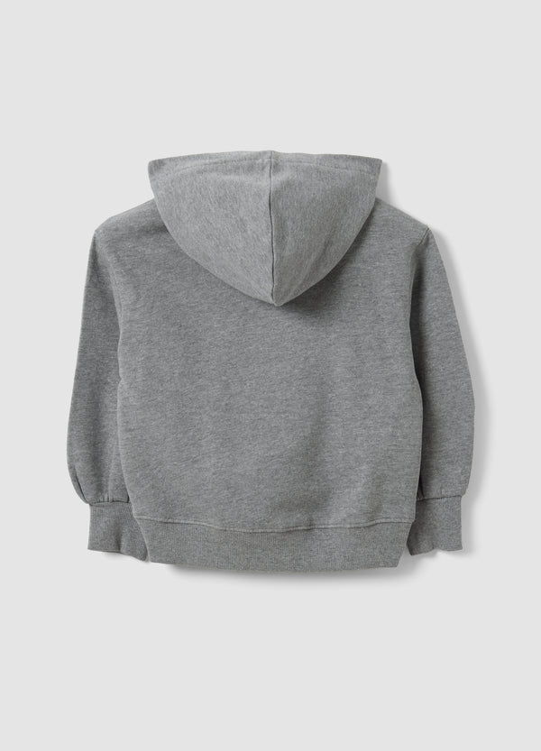OVS Grey Cotton-Viscose Blend Sweatshirt With Embroidered Teddy Bear For Girls