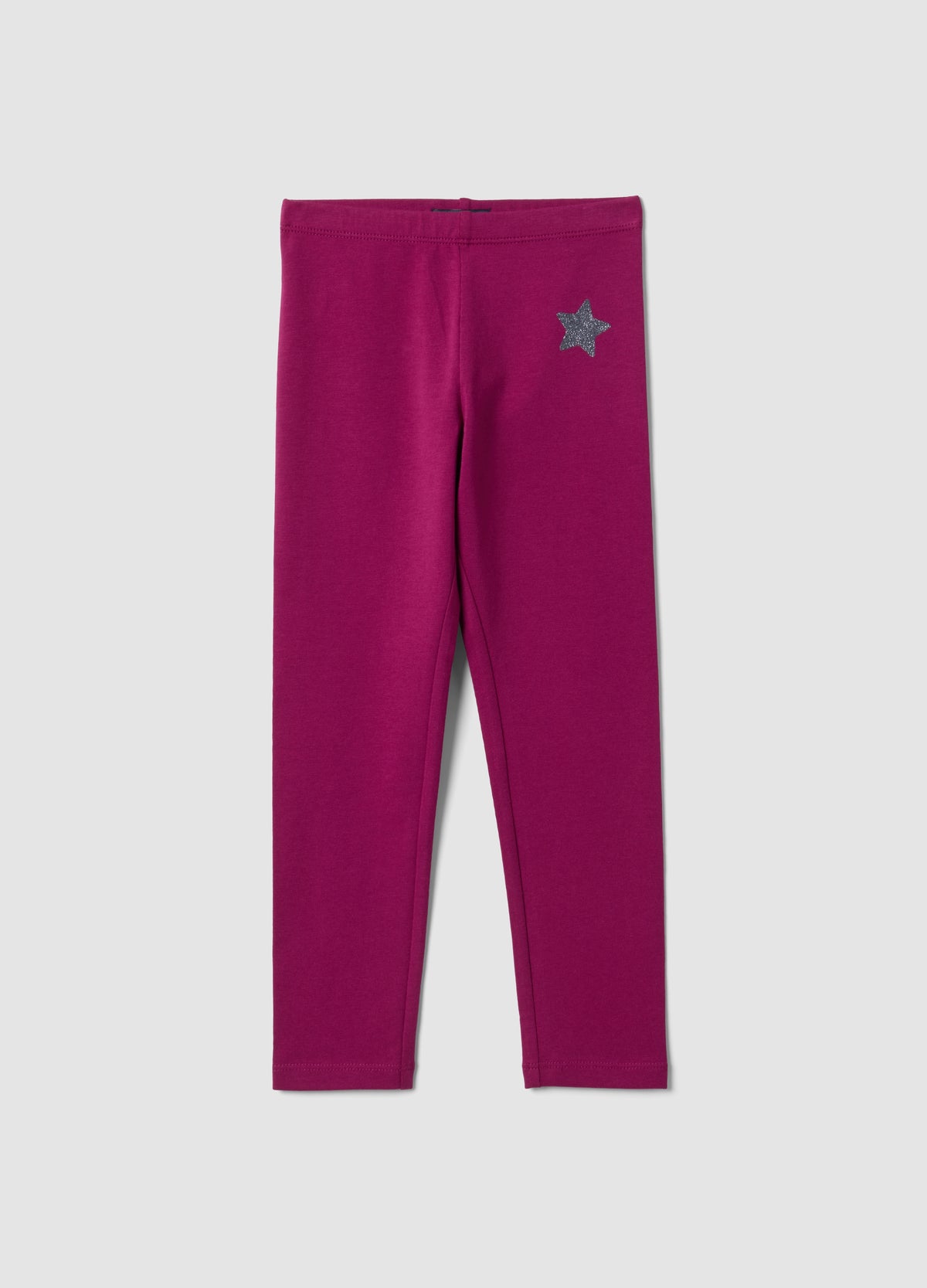 OVS Purple and black stretch organic cotton leggings with star for girls