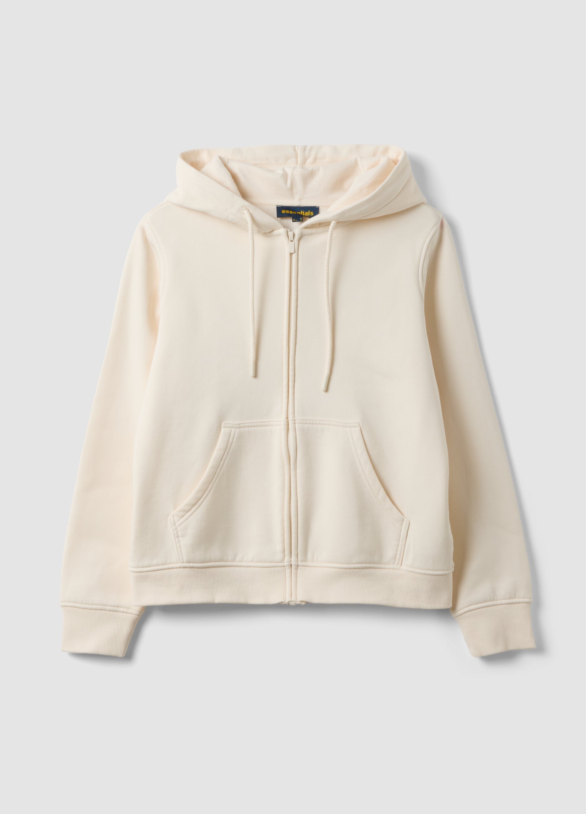 OVS White Cotton-Blend Regular-Fit Hoodie