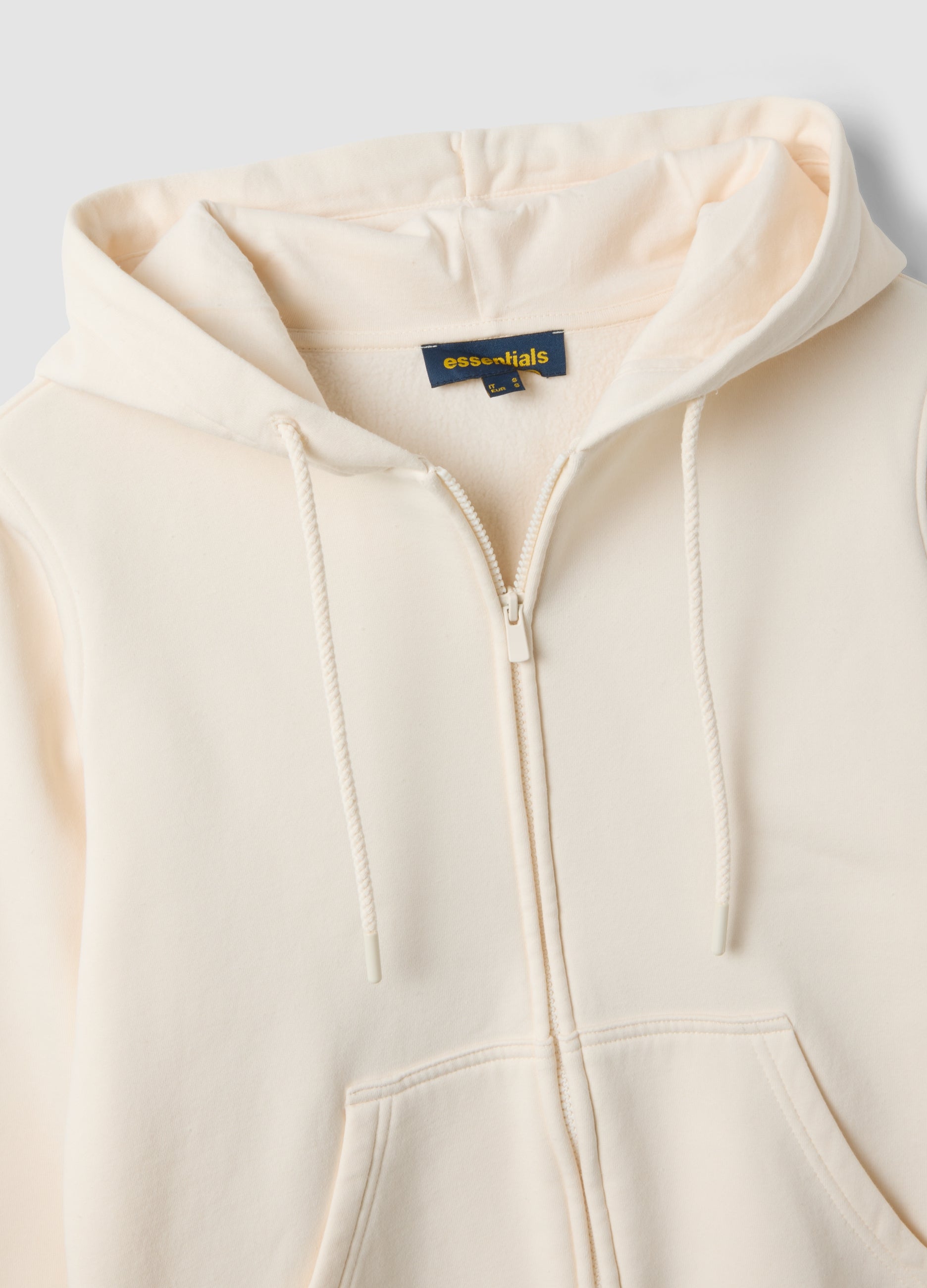 OVS White Cotton-Blend Regular-Fit Hoodie