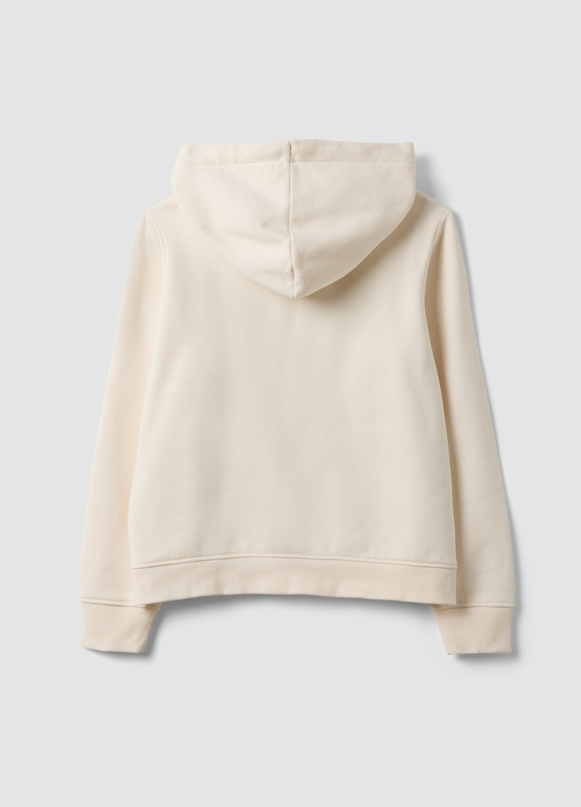 OVS White Cotton-Blend Regular-Fit Hoodie
