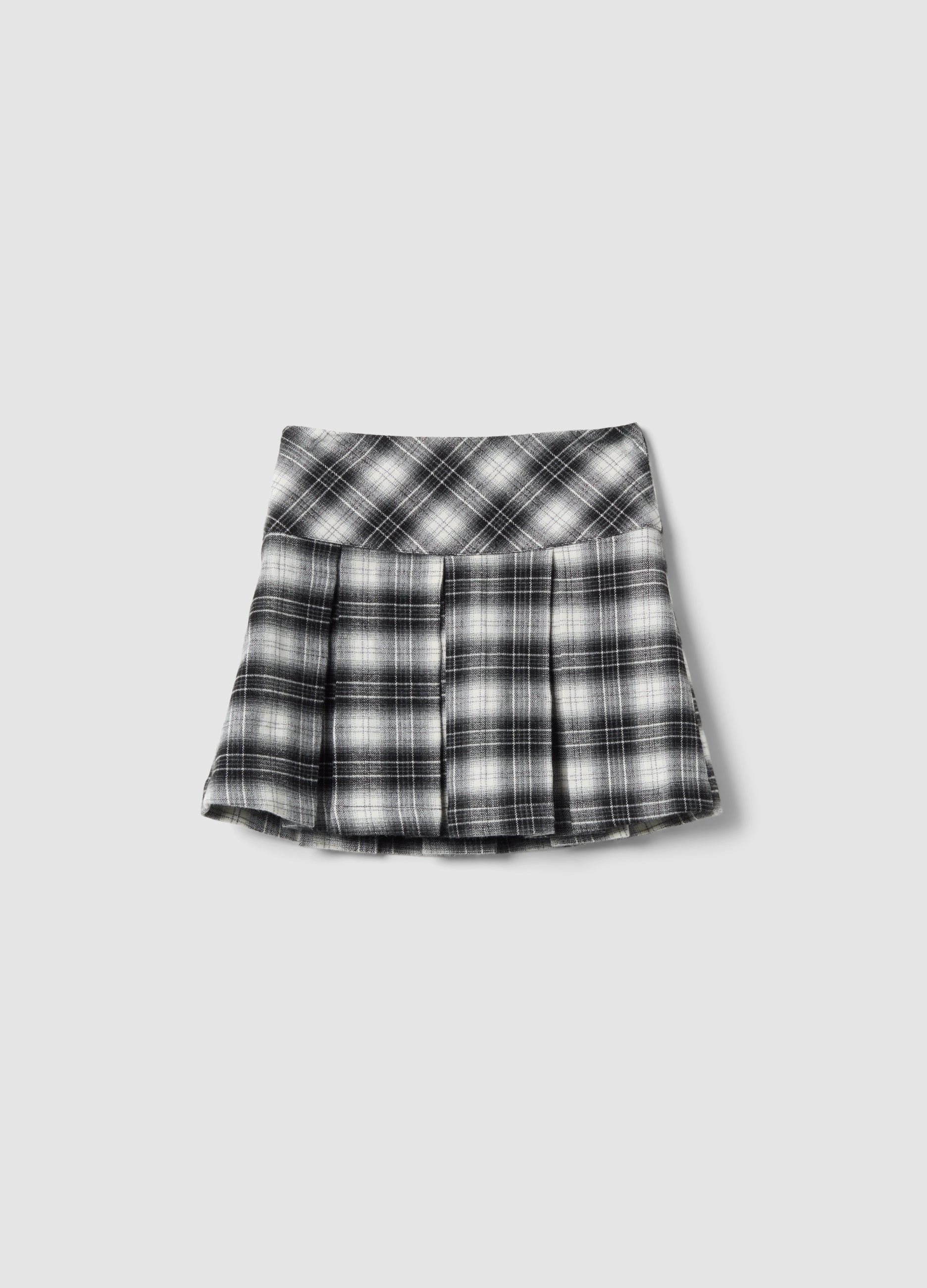 OVS Black checked stretch viscose skirt