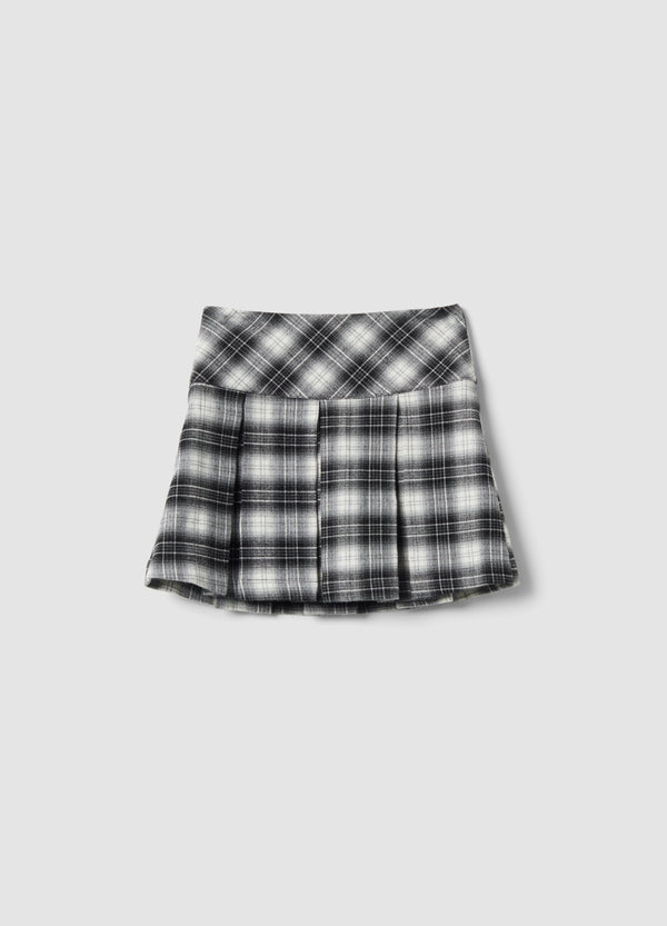 OVS Black checked stretch viscose skirt
