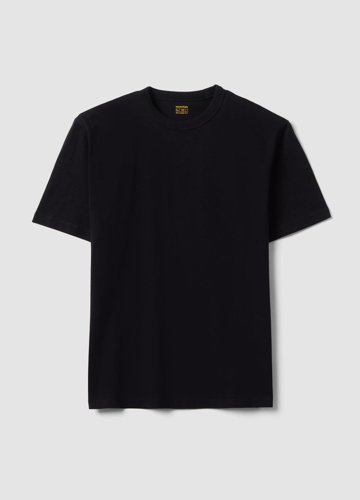 OVS Black Pure Cotton Crew-Neck T-Shirt With A Relaxed Fit