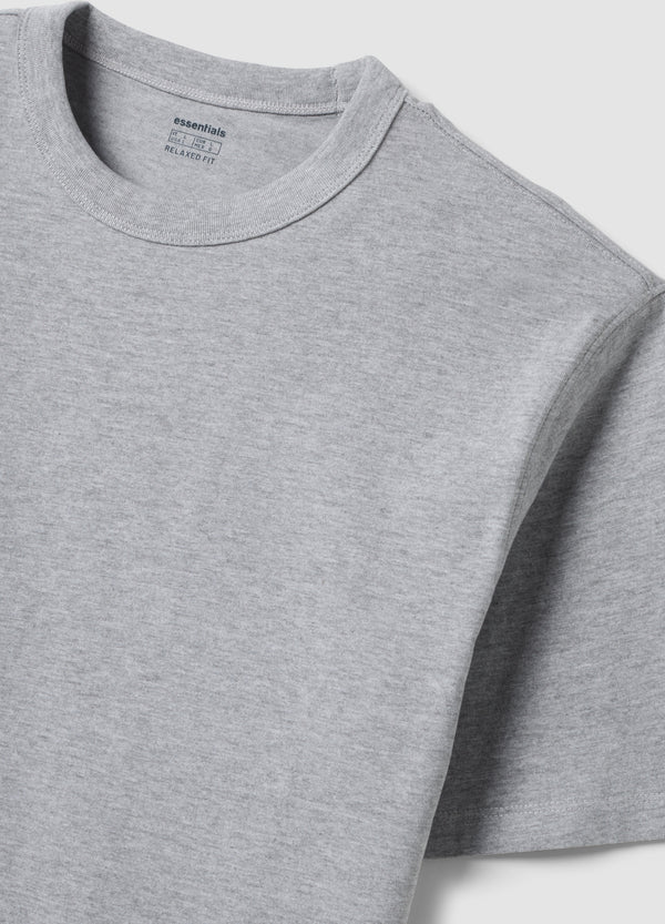 OVS Grey Pure Cotton Crew-Neck T-Shirt, Relaxed Fit
