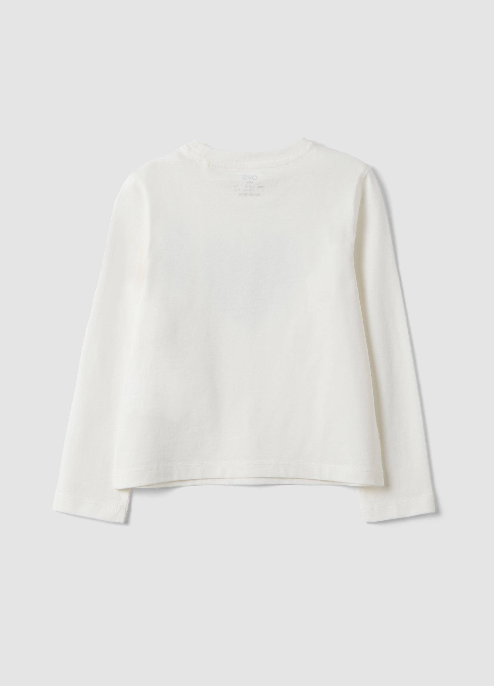 OVS White pure organic cotton girls’ T-shirt with heart print