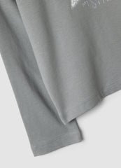 OVS Grey organic cotton T-shirt with front print for girls