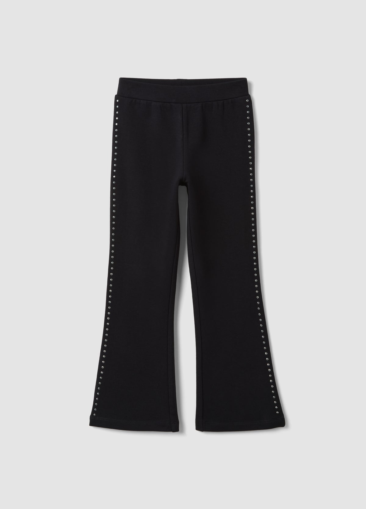 OVS Black flared leggings in stretch cotton with studs