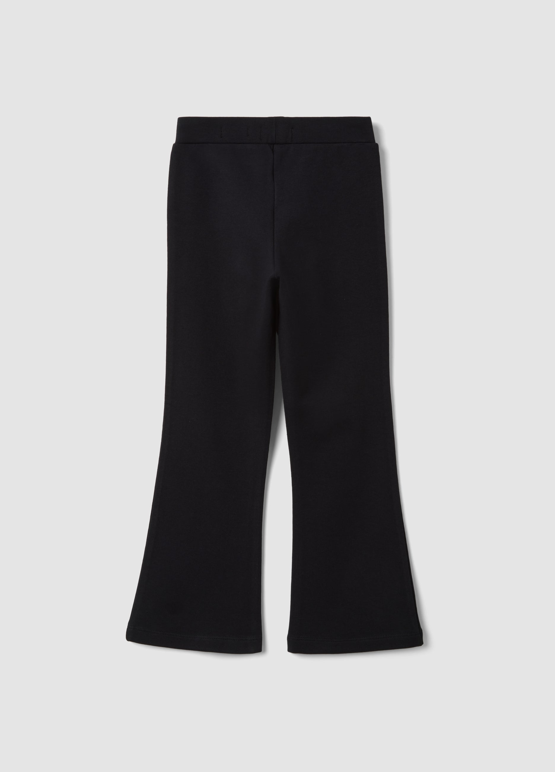 OVS Black flared leggings in stretch cotton with studs