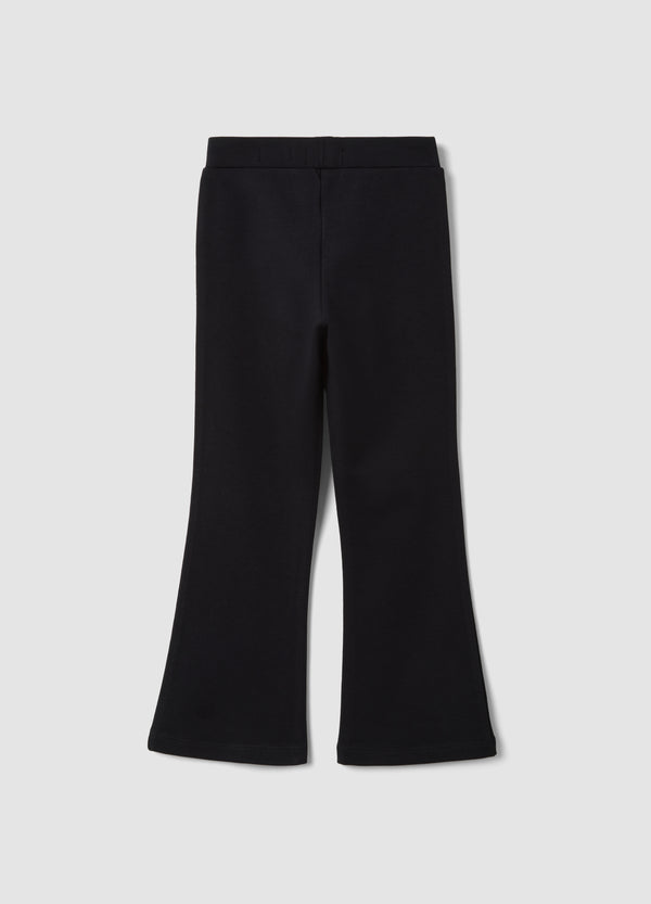 OVS Black flared leggings in stretch cotton with studs