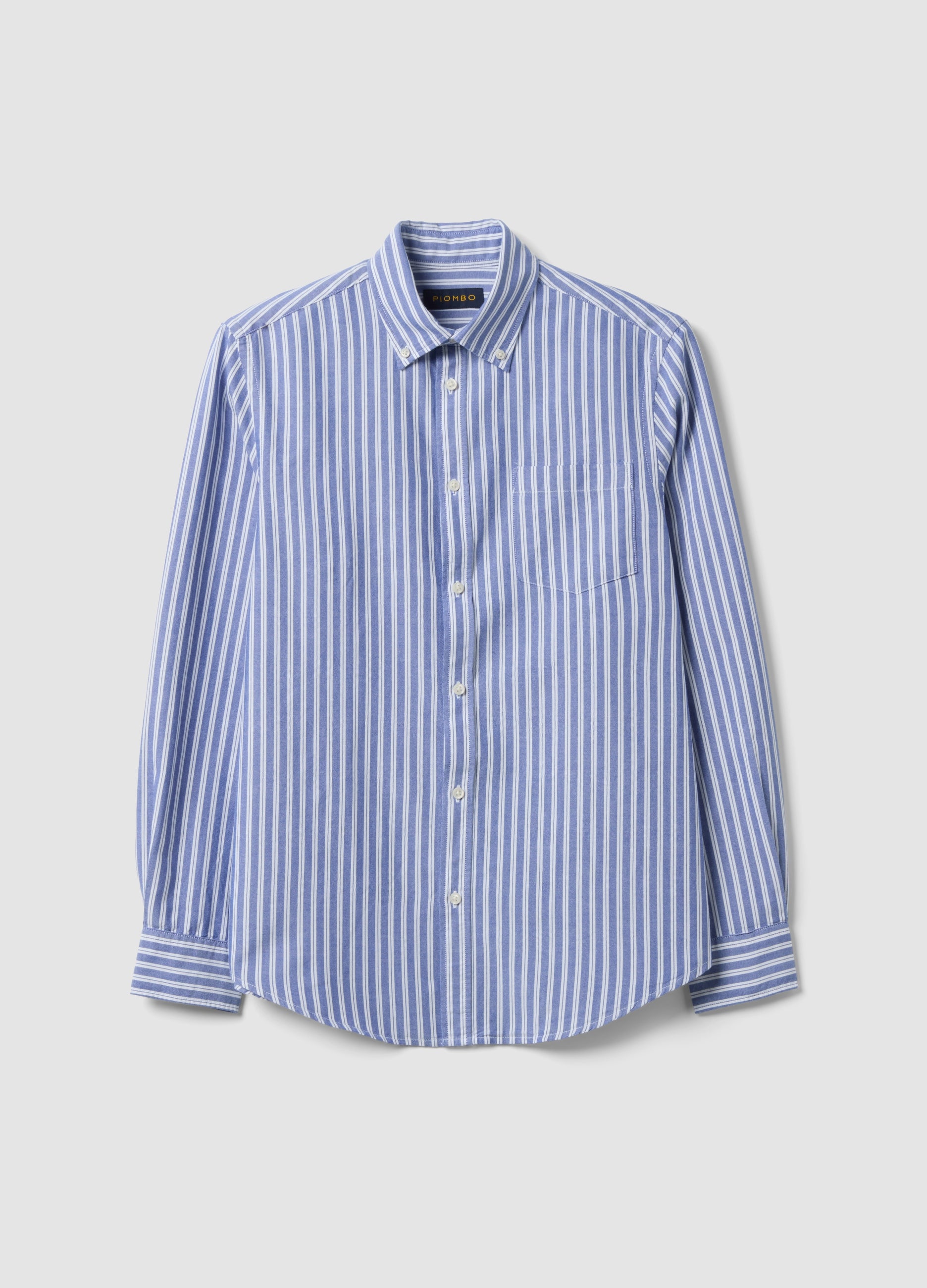 OVS Blue striped pure cotton Oxford shirt, regular fit