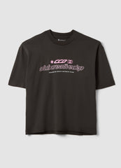 OVS Brown Cropped Pure Cotton T-Shirt With Front Print, Boxy Fit