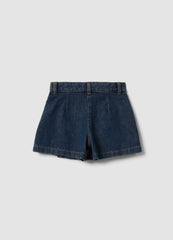 OVS Blue denim skort in pure cotton with pleats for girls