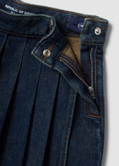 OVS Blue denim skort in pure cotton with pleats for girls