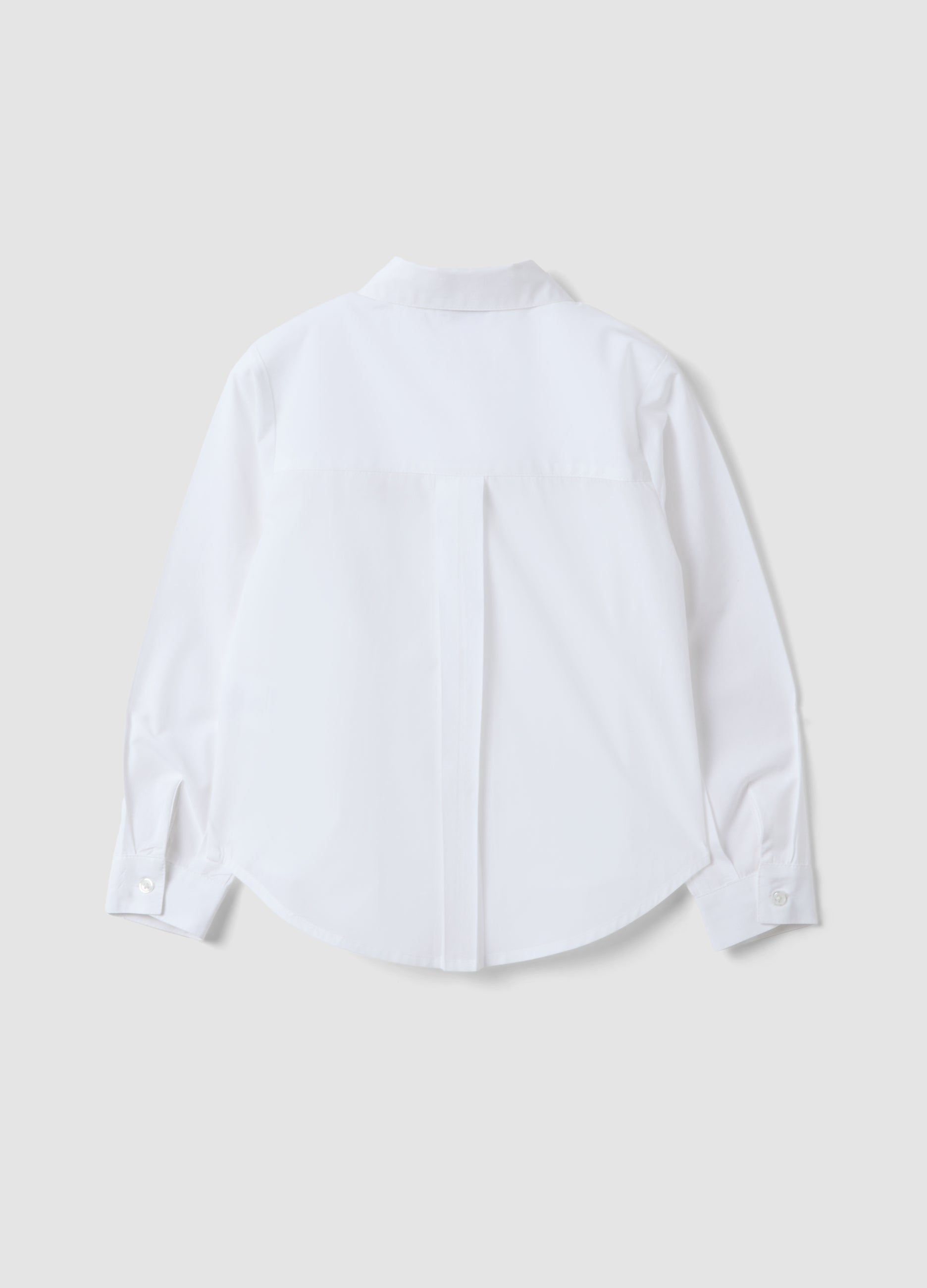 OVS White pure cotton shirt with rhinestones, regular fit, for girls