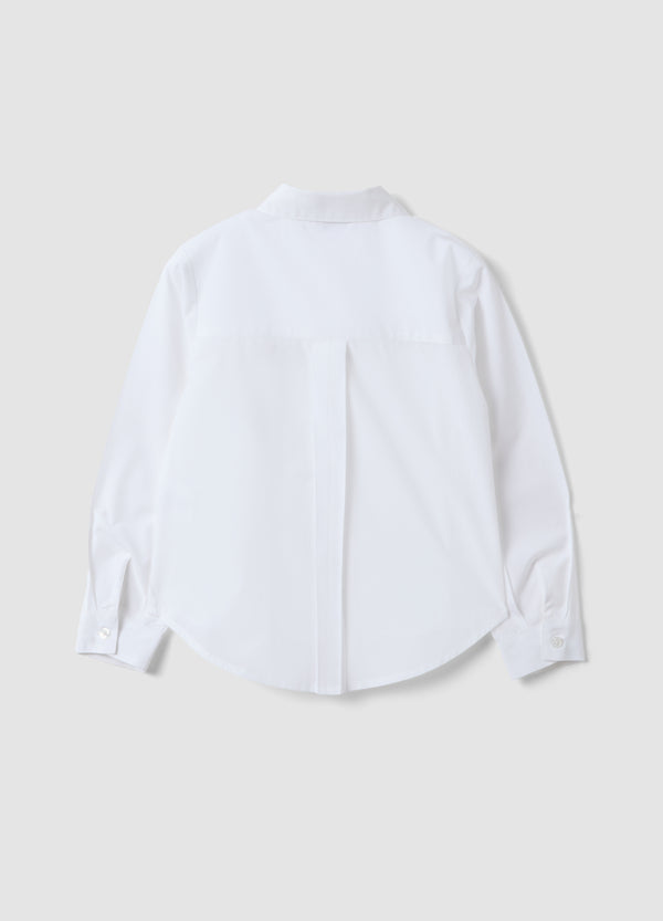 OVS White pure cotton shirt with rhinestones, regular fit, for girls