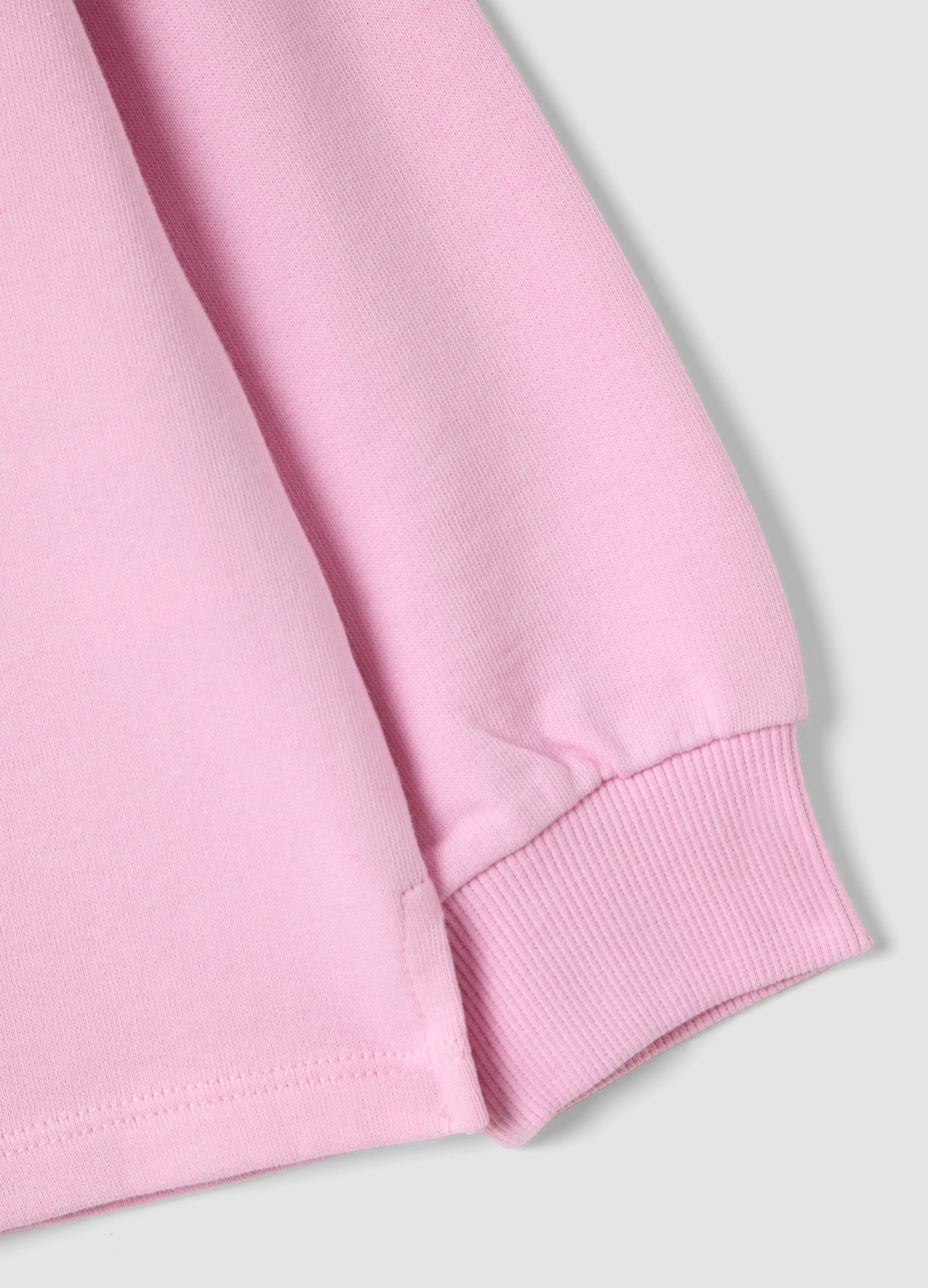 OVS Pink pure cotton crew-neck sweatshirt with heart print for girls