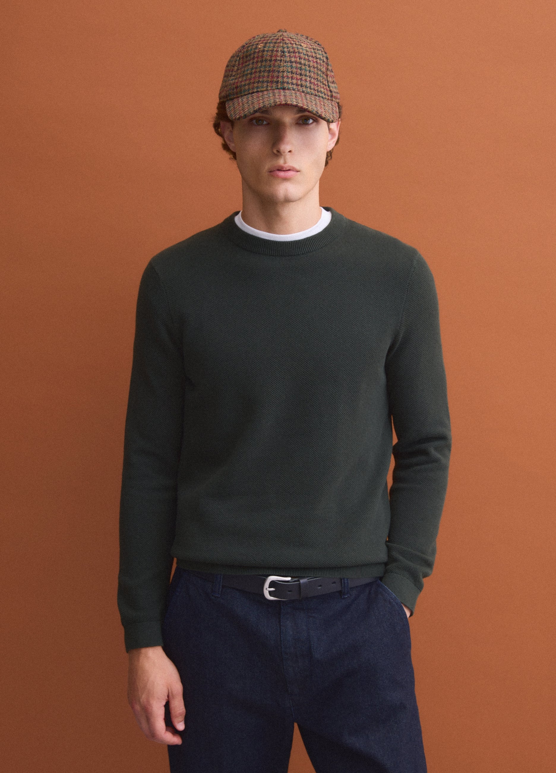OVS Green pure cotton crew-neck jumper, regular fit