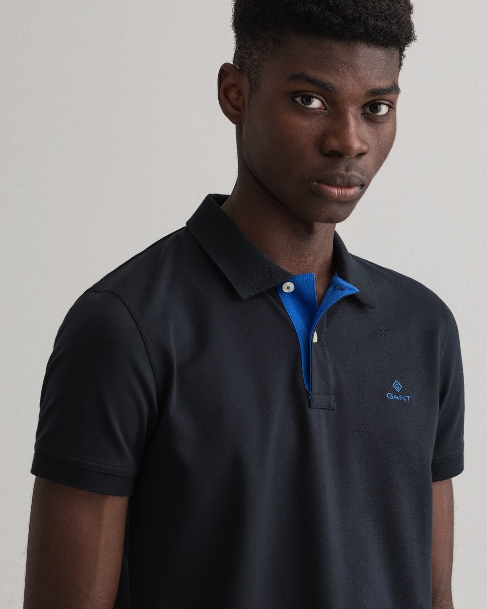 Contrast Collar Pique Polo Shirt