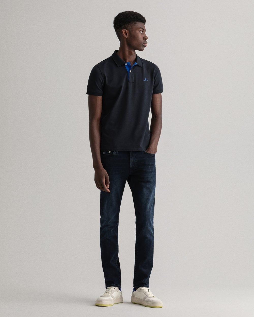 Contrast Collar Pique Polo Shirt