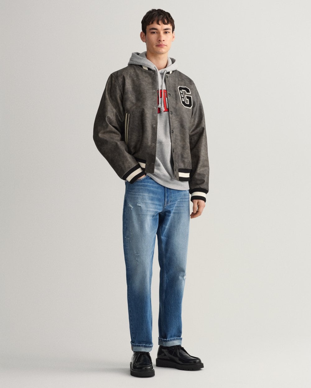 Gant Leather Gant Varsity Jacket