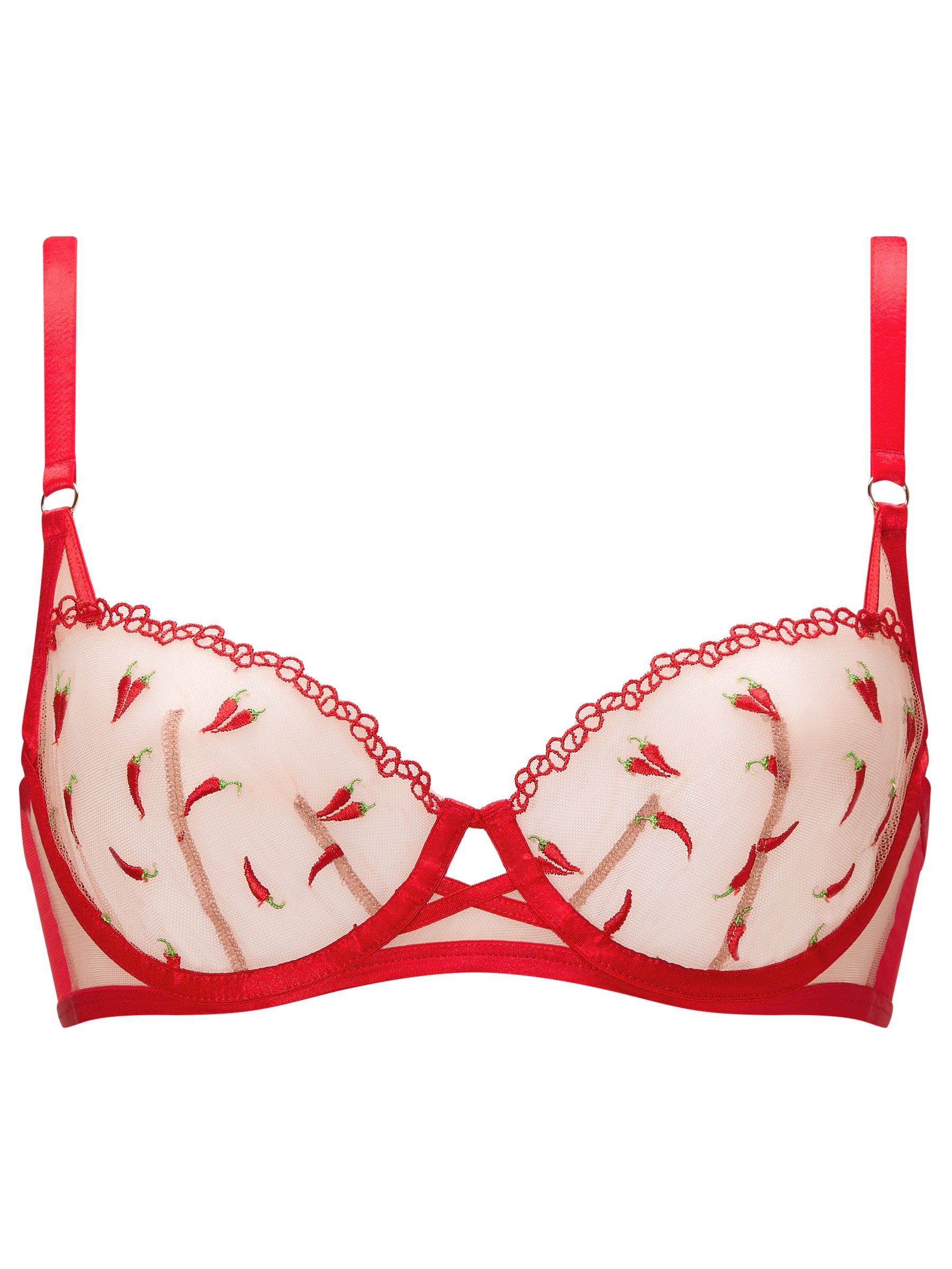 حمالة صدر Ann Summers Red Hot Romance غير المبطنة ذات قصّة البلكونة