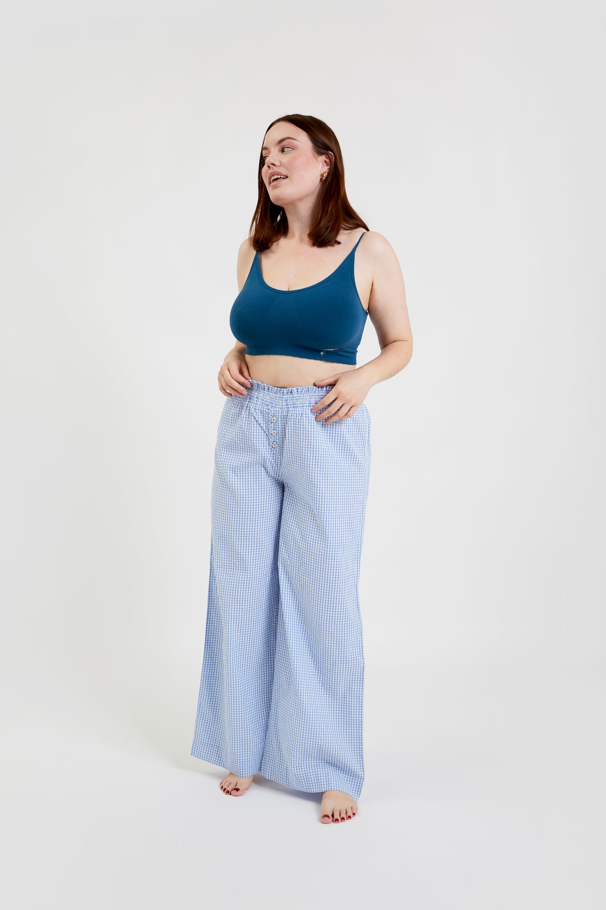 Peachaus Chicory Striped Woven Cotton Trousers