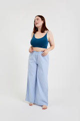 Peachaus Chicory Striped Woven Cotton Trousers