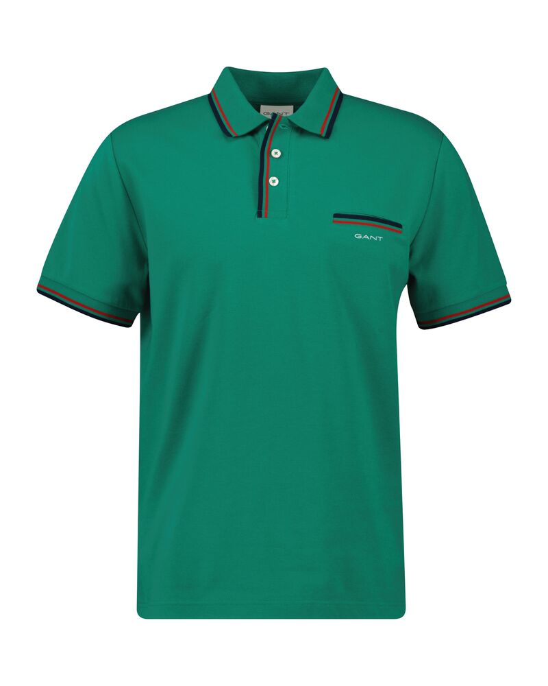 2-COL TIPPING SS PIQUE POLO Green / S