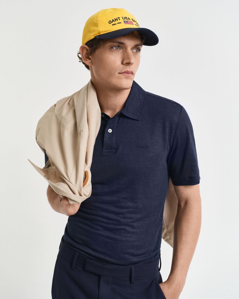 LINEN SS POLO Blue / S