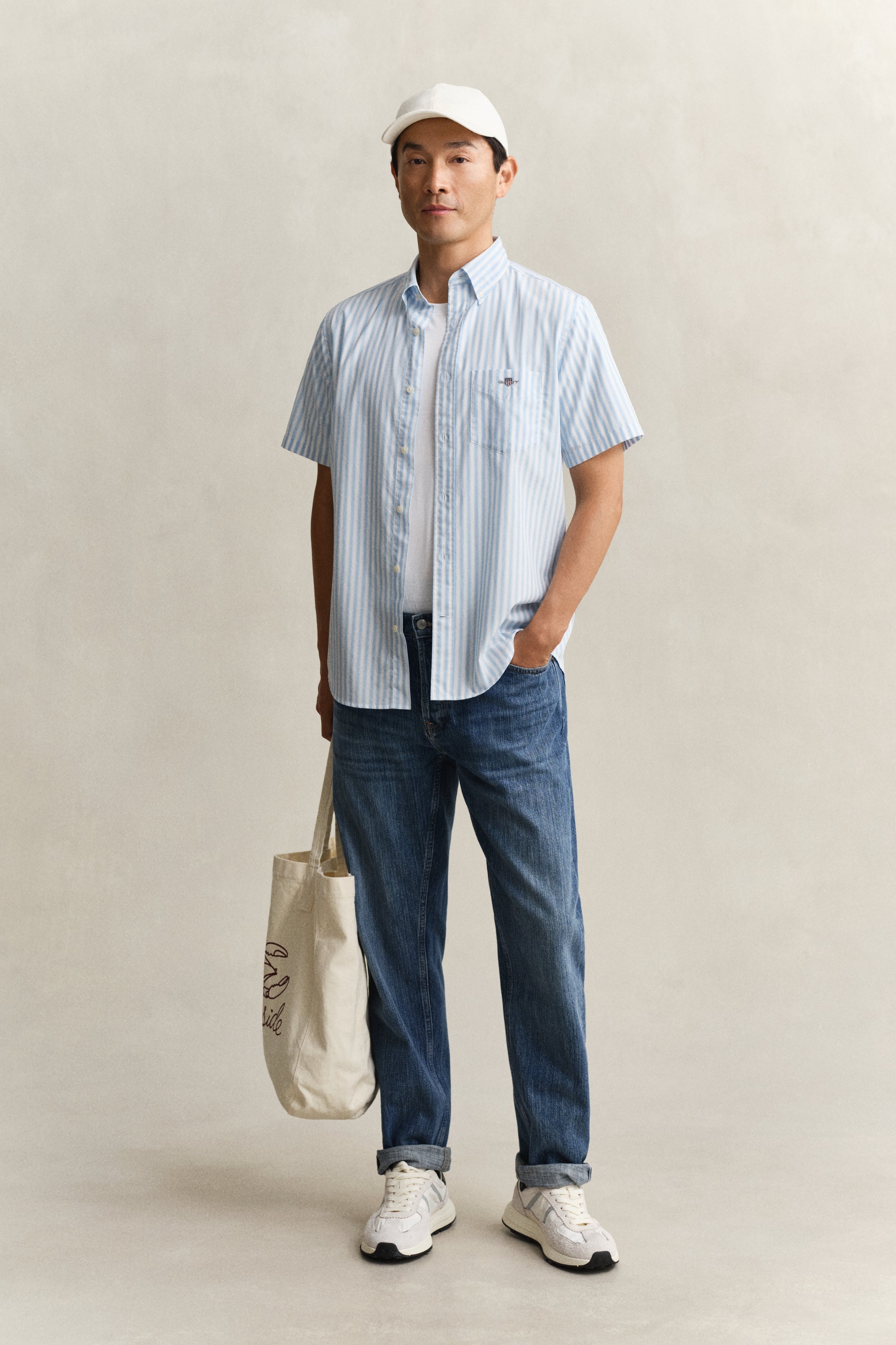 Regular Classic Poplin Stripe SS Shirt